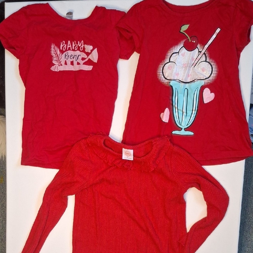 Wonder Nation Red Kids Short Sleeve Tees with Graphic Designs